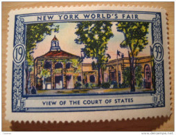 View Of The Court Of States 1939 New York World's Fair Vignette Poster Stamp - Non Classés