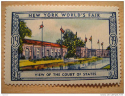 View Of The Court Of States 1939 New York World's Fair Vignette Poster Stamp - Ohne Zuordnung