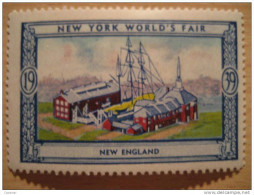 New England 1939 New York World's Fair Vignette Poster Stamp - Unclassified