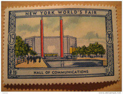 Hall Of Communications 1939 New York World's Fair Vignette Poster Stamp - Unclassified