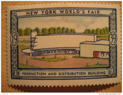 Production And Distribution Building 1939 New York World's Fair Vignette Poster Stamp - Unclassified