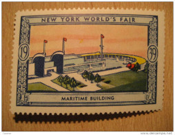 Maritime Building 1939 New York World's Fair Vignette Poster Stamp - Non Classés