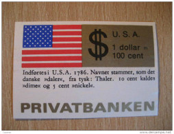 Privatbanken Coin Coins Flag USA Denmark Poster Stamp - Unclassified