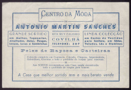 Papel Comercial PUBLICIDADE Loja Moda ANTONIO MARTIN SANCHES - Rua Ruy Faleiro COVILHA (Guarda) PORTUGAL 1950s - Portugal