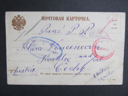 Postkarte GANZSACHE Taskent - Kostelec  Kriegsgefangenlager Prisoner Post Ca.1915 ///  D*19560 - Briefe U. Dokumente