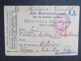 Postkarte GANZSACHE Tiumen - Malesov  Kriegsgefangenlager Prisoner Post  ///  D*19574 - Briefe U. Dokumente