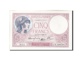 Billet, France, 5 Francs, 1939, 1939-07-27, SPL, Fayette:4.3, KM:83 - 5 F 1917-1940 ''Violet''