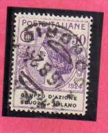 ITALY KINGDOM ITALIA REGNO 1924 PARASTATALI GRUPPO D´AZIONE SCUOLE MILANO CENT. 50 USED - Franchise