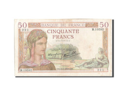 Billet, France, 50 Francs, 50 F 1934-1940 ''Cérès'', 1939, 1939-07-13, TTB - 50 F 1934-1940 ''Cérès''