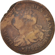 Monnaie, France, 2 Sols Français, 2 Sols, 1792, Strasbourg, TB, Bronze, KM:612 - Other & Unclassified