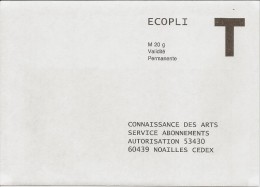 Enveloppe T Ecopli Connaissance Des Arts - Karten/Antwortumschläge T