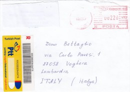 Turcia 2009 - - Lettera X L´Italia  Racc. Con Affrancatura Meccanica Rossa - Storia Postale