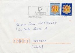 Andorra Fr. 2008  - Lettera  . X ´Italia Affrancata Con 2 Stamss - Briefe U. Dokumente