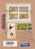 Romania 2008   -  Lettera Racc. X L´Italia Affrancata Con 4 Stamps+ Foglietto - Poststempel (Marcophilie)