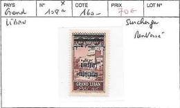GRAND LIBAN N° 108a SURCHARGE RENVERSE - Unused Stamps