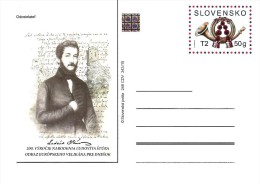 Slovakia - 2015 - Personalities - 200th Birth Anniversary Of Ludovít Stur, Poet And Historian - Postcard With Hologram - Postales