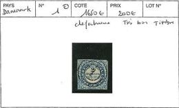 DANEMARK N°1 DEFECTUEUX RARE - Used Stamps