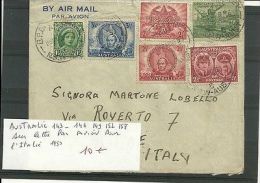 AUSTRALIE N° 143 146 149 152 158 SUR LETTRE PAR AVION - Marcophilie