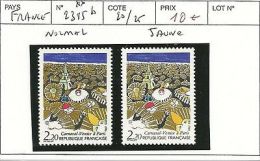 FRANCE 2395b** 2 TIMBRES NORMAL JAUNE - Colecciones Completas