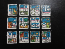 1973 Numbers 1 To 12 Vignette Christmas Seals Seal Poster Stamp USA - Non Classés