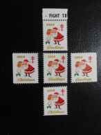 1964 5 Different Perforation Unperf Top Dawn Rigth Left Vignette Christmas Seals Seal Poster Stamp USA - Non Classificati