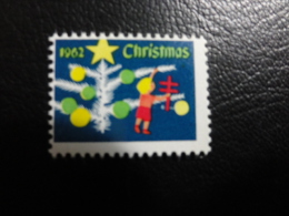 1962 Vignette Christmas Seals Seal Poster Stamp USA - Ohne Zuordnung