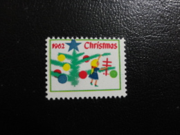 1962 Vignette Christmas Seals Seal Poster Stamp USA - Unclassified