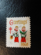 1960 Angel Vignette Christmas Seals Seal Poster Stamp USA - Non Classificati