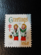 1960 Angel Vignette Christmas Seals Seal Poster Stamp USA - Unclassified