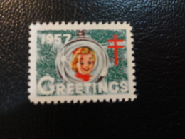 1957 Vignette Christmas Seals Seal Poster Stamp USA - Non Classificati