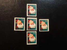 1951 Santa Claus 5 Different Perforation Unperf Top Dawn Rigth Left Vignette Christmas Seals Seal Poster Stamp USA - Unclassified