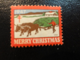 1947 Cow Vignette Christmas Seals Seal Label Poster Stamp USA - Ohne Zuordnung