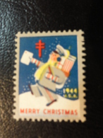 1944 Facteur Postman Cartero Vignette Christmas Seals Seal Label Poster Stamp USA - Non Classés