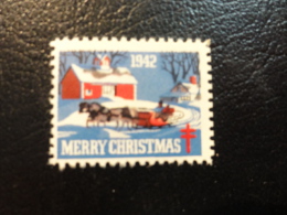 1942 Horse Cheval Vignette Christmas Seals Seal Label Poster Stamp USA - Non Classés