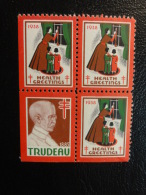 1938 SW Corner In Sheet TRUDEAU Stamp Vignette Christmas Seals Seal Label Poster Stamp USA - Non Classificati