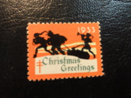 1933 Vignette Christmas Seals Seal Label Poster Stamp USA - Unclassified