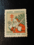 1930 Santa Claus Vignette Christmas Seals Seal Label Poster Stamp USA - Zonder Classificatie