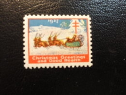 1927 Vignette Christmas Seals Seal Label Poster Stamp USA - Zonder Classificatie