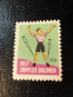 1950 Help Crippled Children Health Vignette Charity Seals Label Poster Stamp USA - Zonder Classificatie