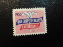 1955 Help Crippled Children Health Vignette Charity Seals Eastern Seals Seal Label Poster Stamp USA - Non Classificati