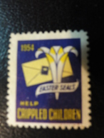 1954 Help Crippled Children Health Vignette Charity Seals Eastern Seals Seal Label Poster Stamp USA - Sin Clasificación