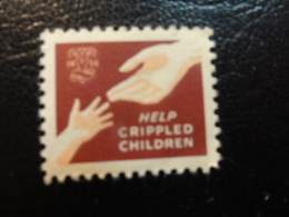 1956 Help Crippled Children Health Vignette Charity Seals Eastern Seals Seal Label Poster Stamp USA - Unclassified
