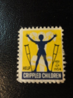 1954 Help Crippled Children Health Vignette Charity Seals Seal Label Poster Stamp USA - Unclassified