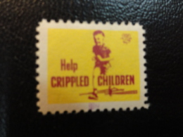 1959 Help Crippled Children Health Vignette Charity Seals Seal Label Poster Stamp USA - Ohne Zuordnung