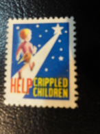 Help Crippled Children Health Vignette Charity Seals Seal Label Poster Stamp USA - Non Classés