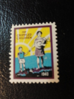 1940 Help Crippled Children Health Vignette Charity Seals Seal Label Poster Stamp USA - Sin Clasificación