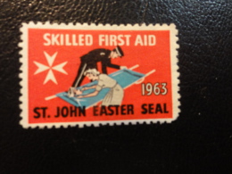 1963 St John Eastern Seals Skilled First Aid Health Vignette Charity Seals Seal Label Poster Stamp USA - Unclassified