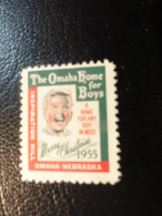 1955 OMAHA HOME NEBRASKA For Boys Health Vignette Charity Seals Seal Label Poster Stamp USA - Sin Clasificación