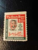 1956 OMAHA HOME NEBRASKA For Boys Health Vignette Charity Seals Seal Label Poster Stamp USA - Non Classés