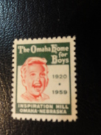 1959 OMAHA HOME NEBRASKA For Boys Health Vignette Charity Seals Seal Label Poster Stamp USA - Ohne Zuordnung